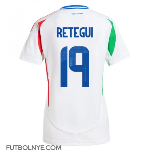 Camiseta Italia Mateo Retegui #19 Visitante Equipación para mujer Eurocopa 2024 manga corta